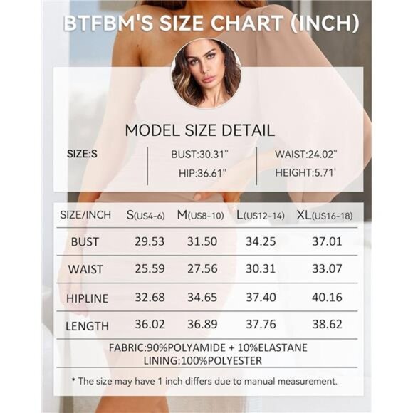 Women’s One-Shoulder Ruched Bodycon Mini Dress – Puff Long Sleeve Cocktail - Picture 5 of 7